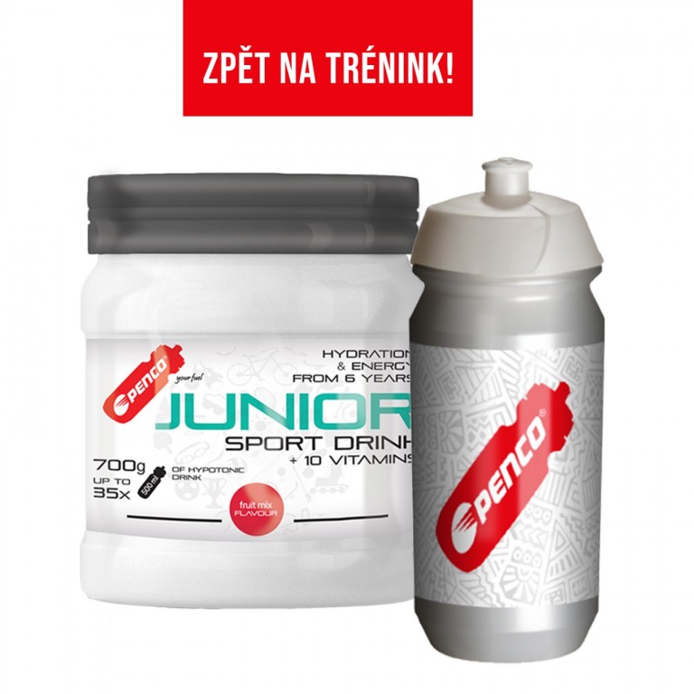 AKCE   JUNIOR SPORT DRINK 700g Lesní plody   + PENCO BIDON TACX SHIVA Junior White